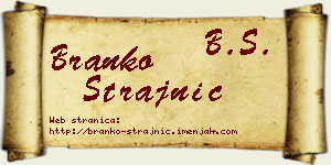 Branko Strajnić vizit kartica